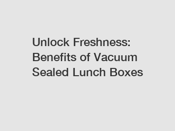 Unlock Freshness: Benefits of Vacuum Sealed Lunch Boxes