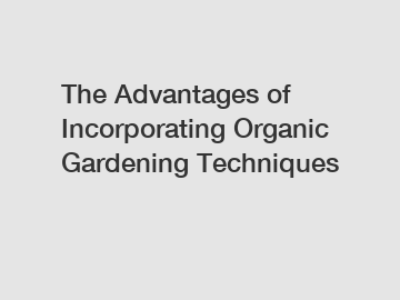 The Advantages of Incorporating Organic Gardening Techniques