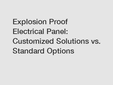 Explosion Proof Electrical Panel: Customized Solutions vs. Standard Options