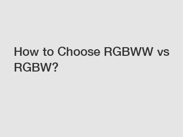 How to Choose RGBWW vs RGBW?