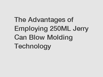 The Advantages of Employing 250ML Jerry Can Blow Molding Technology