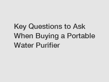 Key Questions to Ask When Buying a Portable Water Purifier