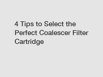 4 Tips to Select the Perfect Coalescer Filter Cartridge