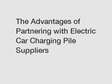 The Advantages of Partnering with Electric Car Charging Pile Suppliers