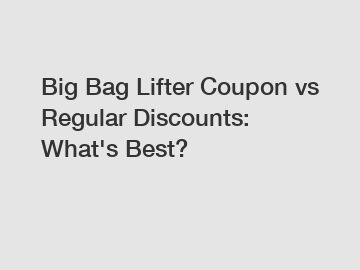 Big Bag Lifter Coupon vs Regular Discounts: What's Best?