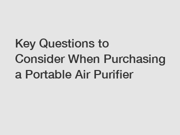 Key Questions to Consider When Purchasing a Portable Air Purifier