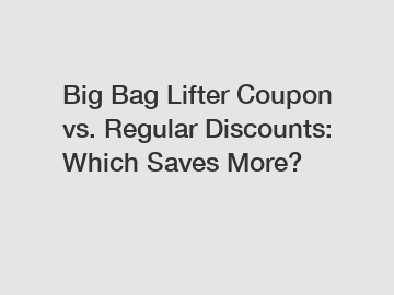 Big Bag Lifter Coupon vs. Regular Discounts: Which Saves More?