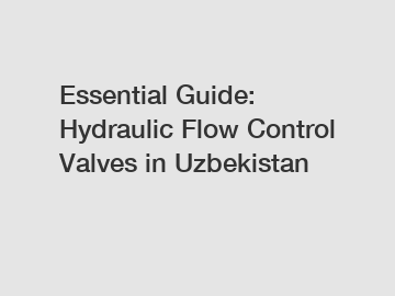 Essential Guide: Hydraulic Flow Control Valves in Uzbekistan