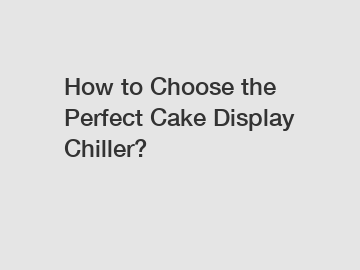 How to Choose the Perfect Cake Display Chiller?