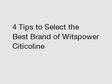 4 Tips to Select the Best Brand of Witspower Citicoline