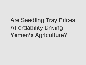 Are Seedling Tray Prices Affordability Driving Yemen's Agriculture?