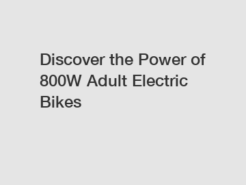 Discover the Power of 800W Adult Electric Bikes