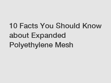 10 Facts You Should Know about Expanded Polyethylene Mesh