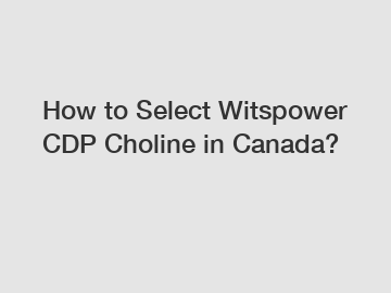 How to Select Witspower CDP Choline in Canada? How to Select Witspower CDP Choline in Canada?