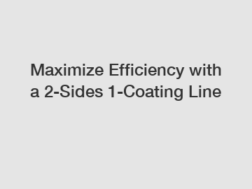 Maximize Efficiency with a 2-Sides 1-Coating Line
