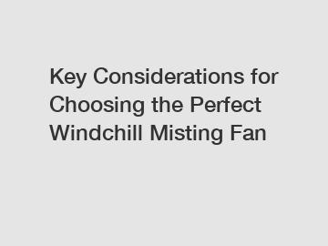 Key Considerations for Choosing the Perfect Windchill Misting Fan