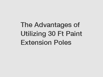 The Advantages of Utilizing 30 Ft Paint Extension Poles