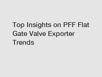 Top Insights on PFF Flat Gate Valve Exporter Trends