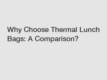 Why Choose Thermal Lunch Bags: A Comparison?