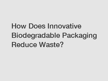How Does Innovative Biodegradable Packaging Reduce Waste?