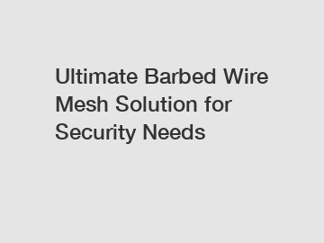 Ultimate Barbed Wire Mesh Solution for Security Needs