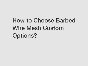 How to Choose Barbed Wire Mesh Custom Options?