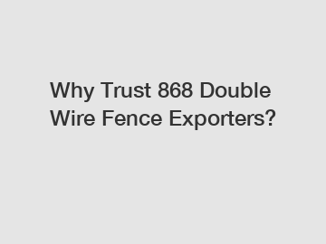 Why Trust 868 Double Wire Fence Exporters?
