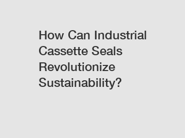 How Can Industrial Cassette Seals Revolutionize Sustainability?