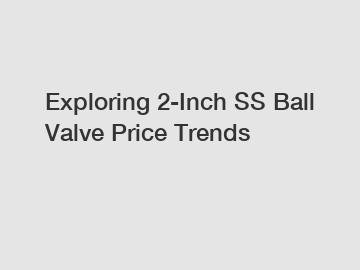 Exploring 2-Inch SS Ball Valve Price Trends