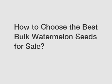 How to Choose the Best Bulk Watermelon Seeds for Sale?