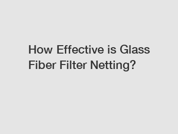 How Effective is Glass Fiber Filter Netting?