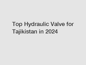 Top Hydraulic Valve for Tajikistan in 2024