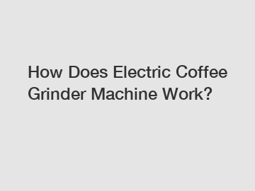 How Does Electric Coffee Grinder Machine Work?