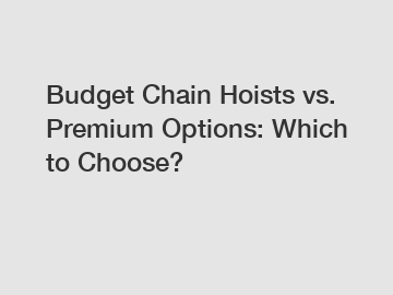 Budget Chain Hoists vs. Premium Options: Which to Choose?