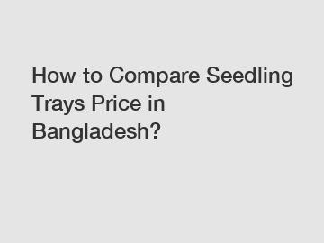 How to Compare Seedling Trays Price in Bangladesh?