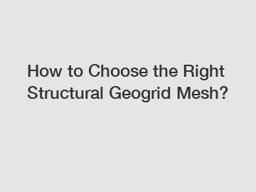 How to Choose the Right Structural Geogrid Mesh?