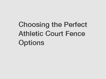 Choosing the Perfect Athletic Court Fence Options