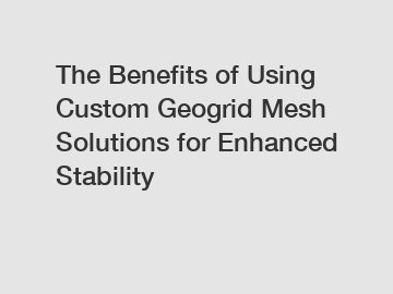 The Benefits of Using Custom Geogrid Mesh Solutions for Enhanced Stability