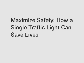 Maximize Safety: How a Single Traffic Light Can Save Lives