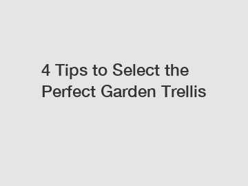 4 Tips to Select the Perfect Garden Trellis