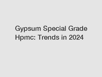 Gypsum Special Grade Hpmc: Trends in 2024