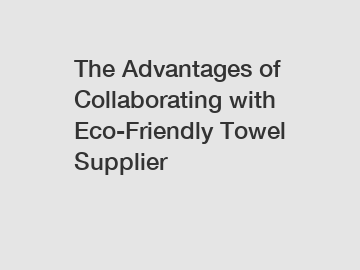 The Advantages of Collaborating with Eco-Friendly Towel Supplier