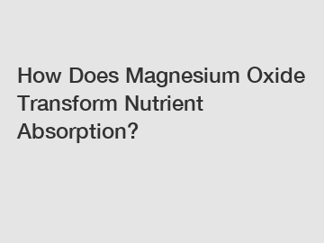 How Does Magnesium Oxide Transform Nutrient Absorption?