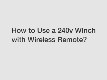 How to Use a 240v Winch with Wireless Remote?