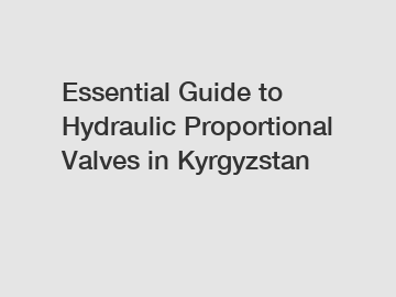 Essential Guide to Hydraulic Proportional Valves in Kyrgyzstan