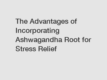 The Advantages of Incorporating Ashwagandha Root for Stress Relief