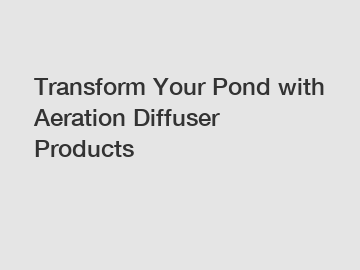 Transform Your Pond with Aeration Diffuser Products