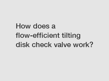 How does a flow-efficient tilting disk check valve work?