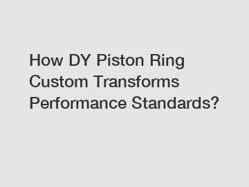 How DY Piston Ring Custom Transforms Performance Standards?