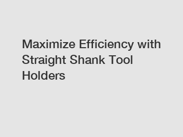 Maximize Efficiency with Straight Shank Tool Holders Maximize Efficiency with Straight Shank Tool Holders